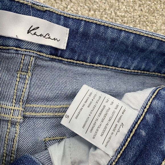 KanCan High Rise Stretch Cuffed Short Small Blue Stretch Denim 20-12 - Picture 3 of 6